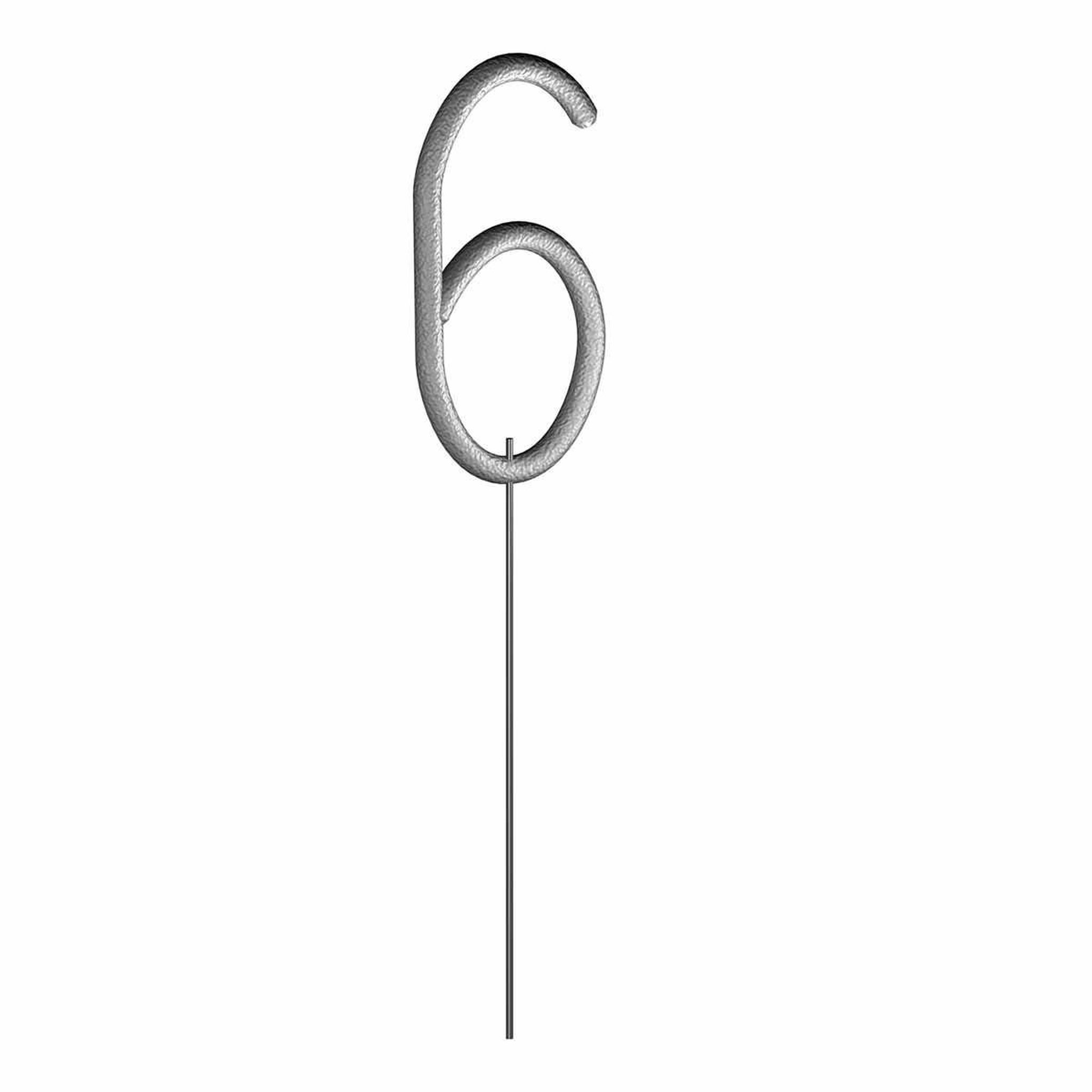 HOMEA Cierge Magique  Chiffre 6  15cm Argent