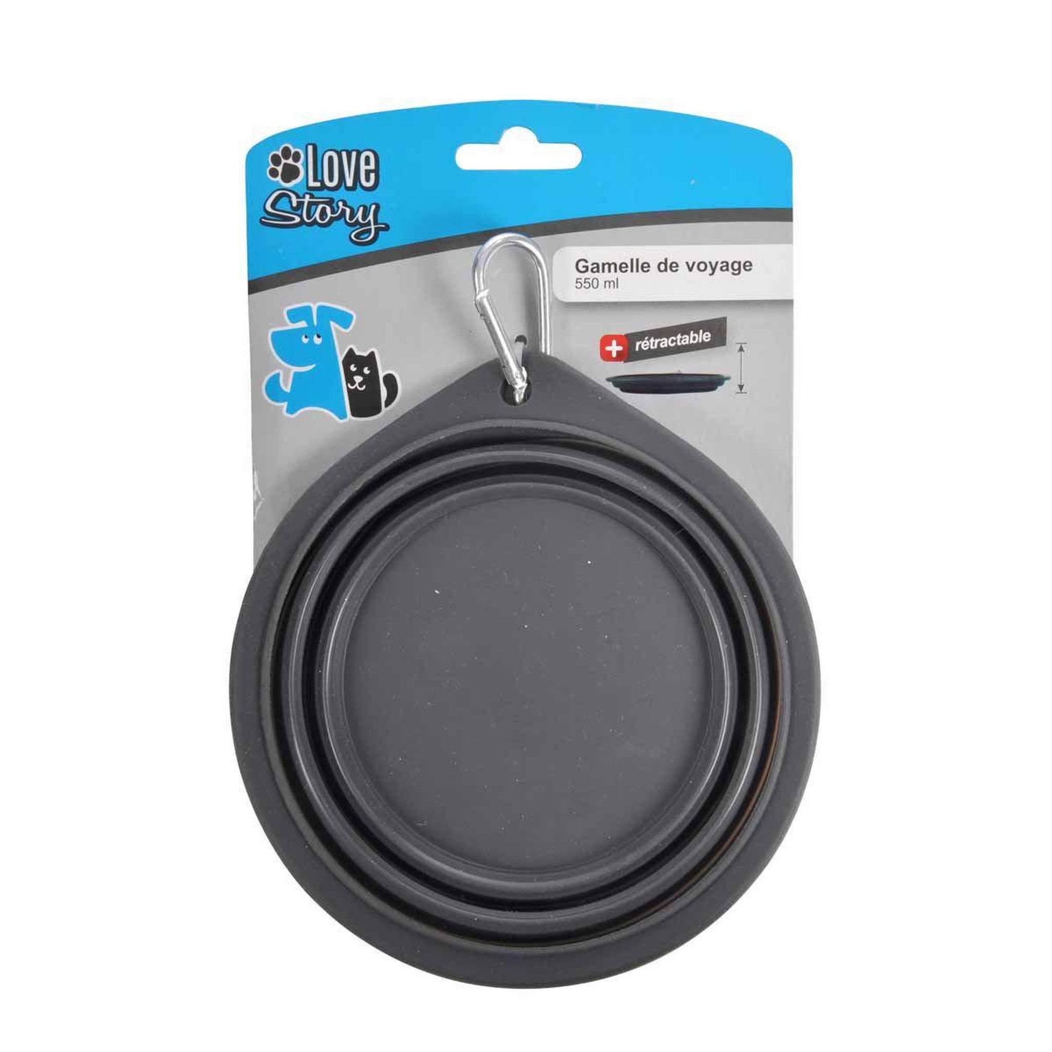 Voir la diapositive 3 : HOMEA Gamelle rétractable pour chien  voyage  15cm anthracite