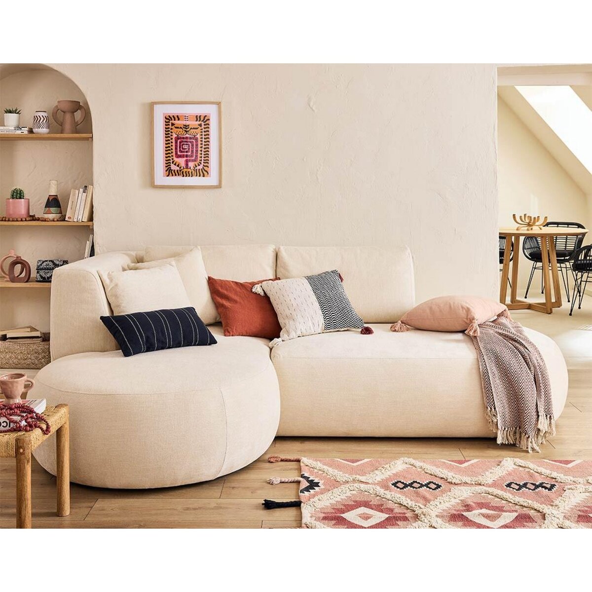 LISA DESIGN Santorini - canapé modulable d'angle gauche - 4 places - en tissu texturé