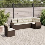 VIDAXL Salon de jardin avec coussins 6 pcs marron resine tressee