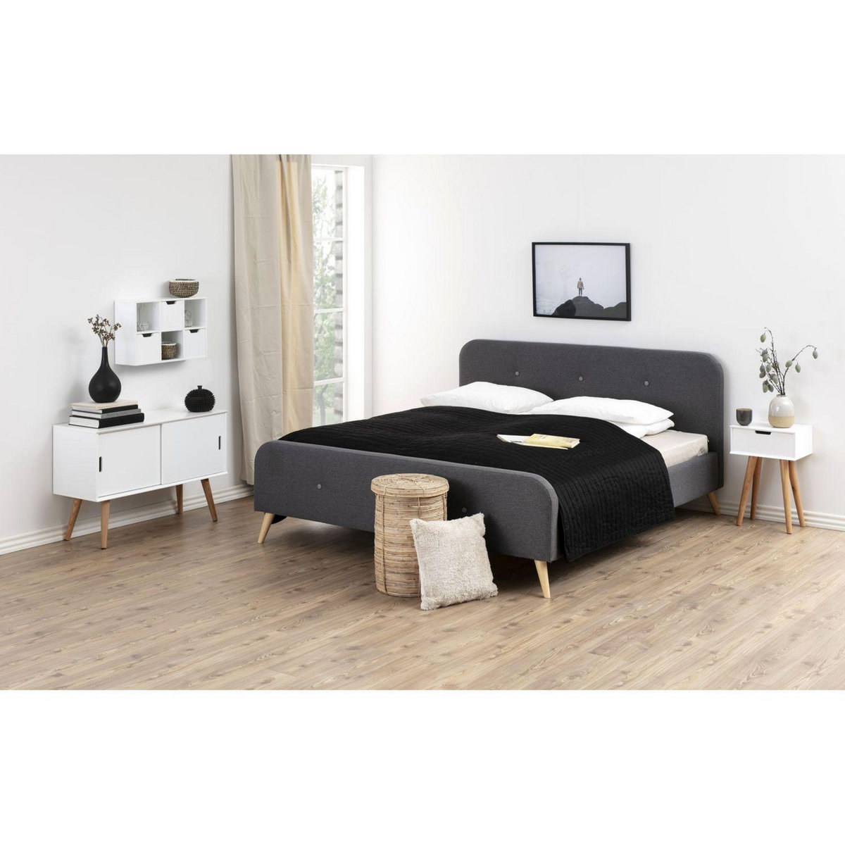 TOILINUX Etagère murale 6 cases Soren en bois - Blanc