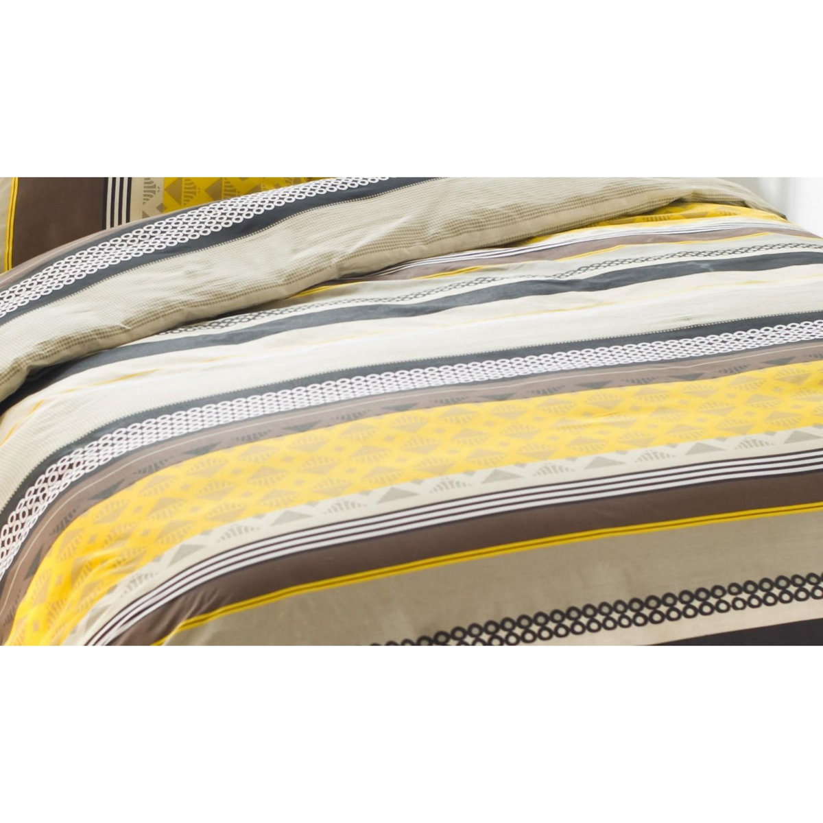 Home collection Parure housse de couette 3pcs 240x220cm 100%coton 57fils queenie