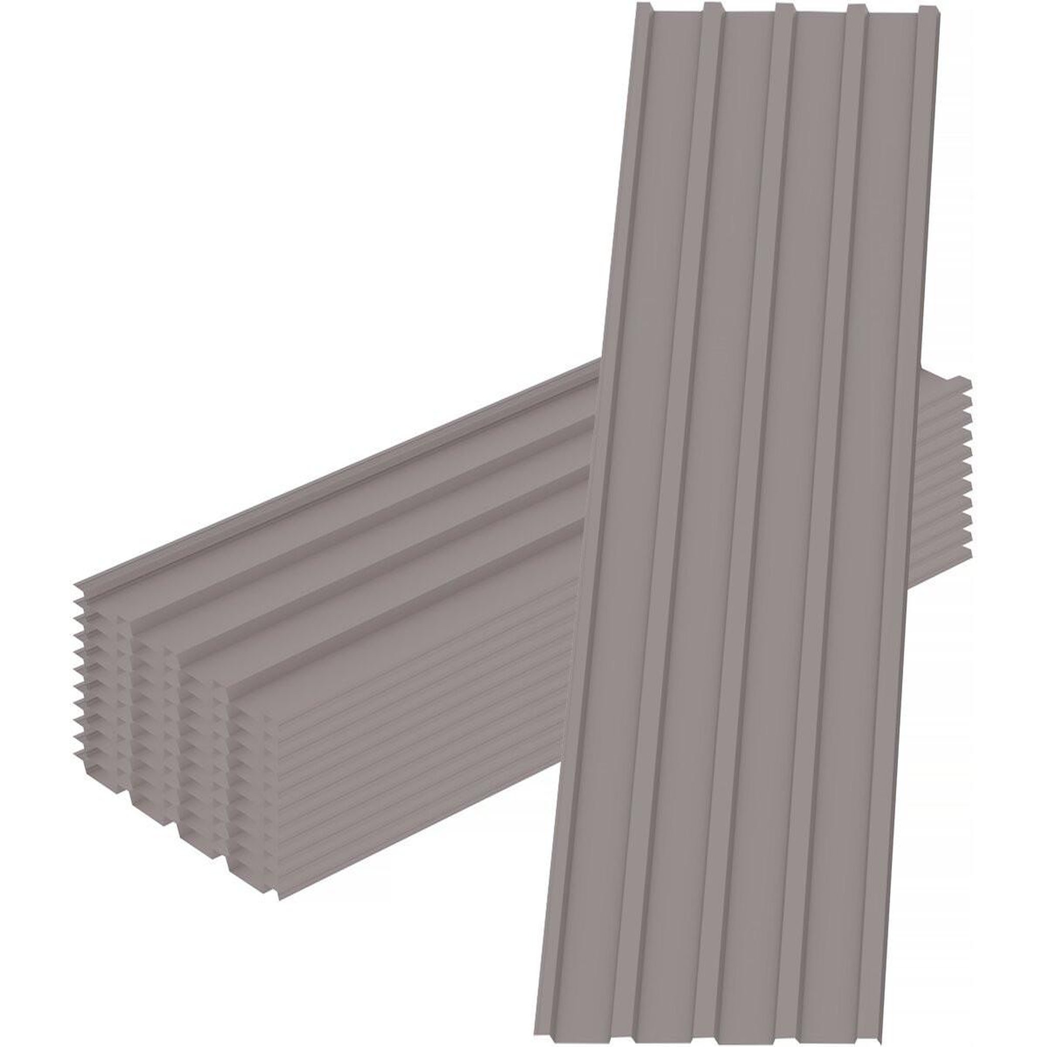 Habitat et Jardin Lot de 12 tôles de bardage en acier galvanisé  atlanta  - 129 x 42 cm - taupe