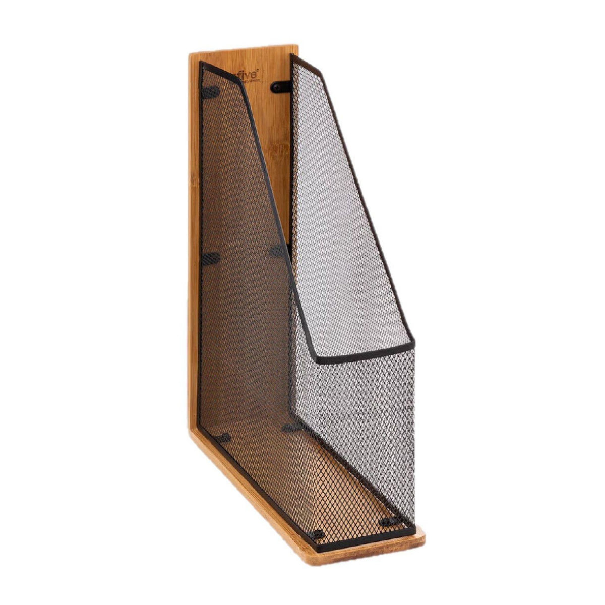 FIVE Range-revues pour bureau en métal et bambou HAVI - Noir