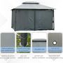 Voir la diapositive 5 : OUTSUNNY Tonnelle barnum pavillon de jardin style colonial double toit toiles latérales amovibles 3L x 4l x 2,65H m gris