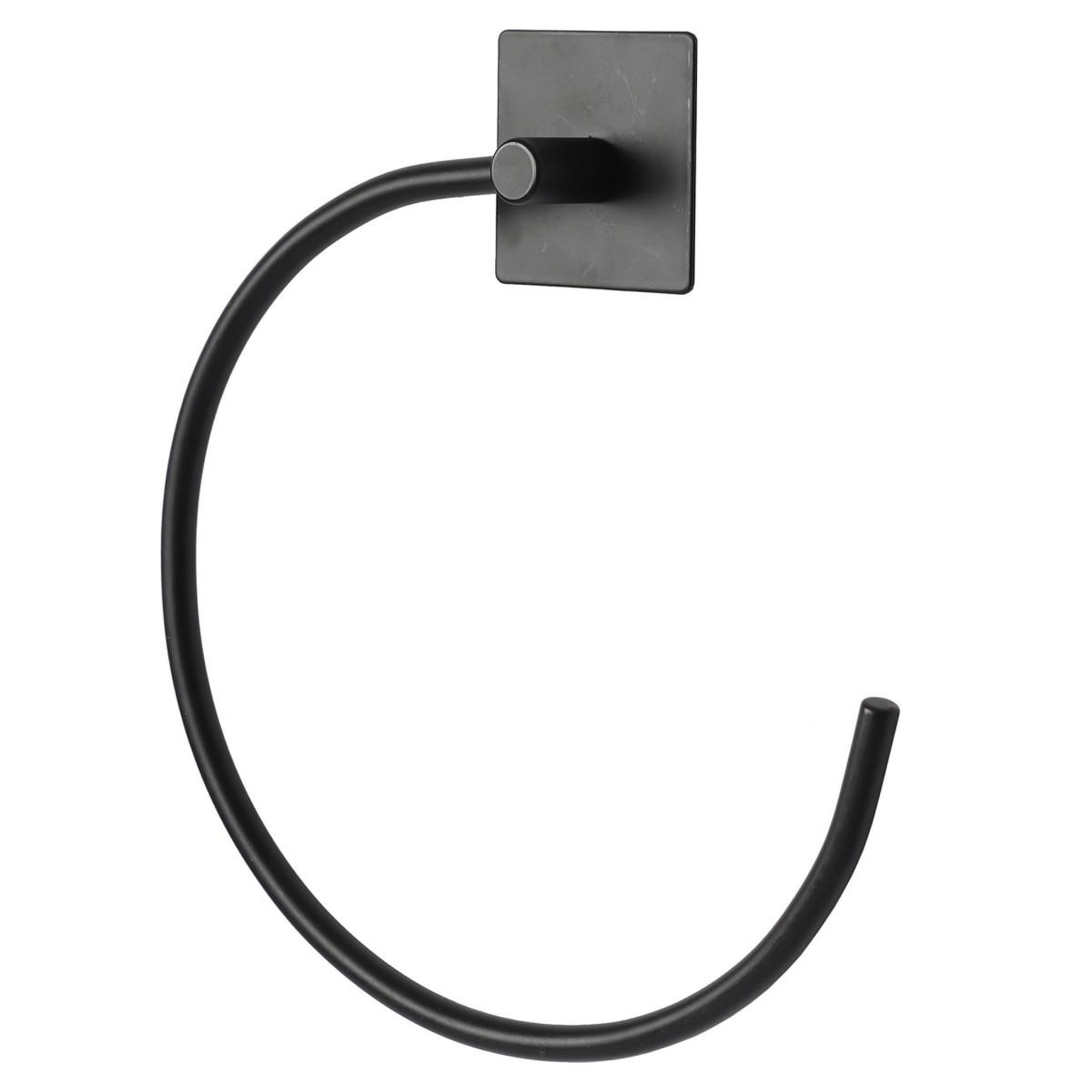 Voir la diapositive 2 : Douceur d'Intérieur Anneaux porte serviette adhésif  fixeo  20cm noir