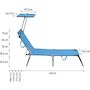 Voir la diapositive 4 : Habitat et Jardin Lot de 2 bains de soleil pliable  Lazy  - Avec pare soleil - Bleu