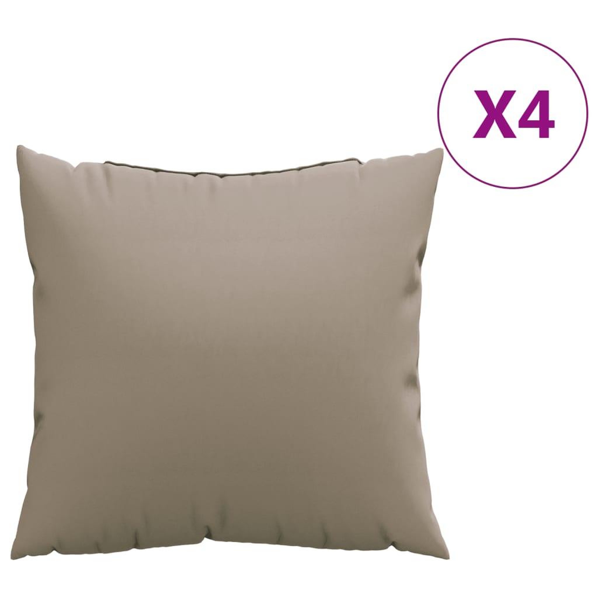 Voir la diapositive 2 : VIDAXL Coussins de canape lot de 4 taupe 40x40 cm tissu