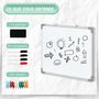 Voir la diapositive 5 : HOMCOM Tableau blanc aimanté magnétique dim. 60L x 45H cm nombreux accessoires inclus cadre aluminium
