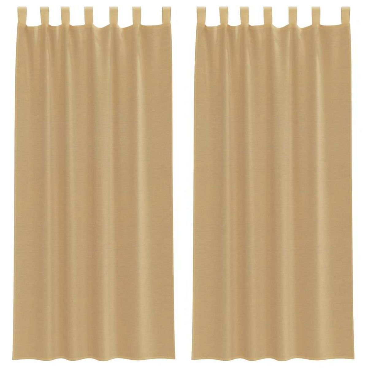VIDAXL Rideaux en voile avec passe-tringles 2 pcs sable