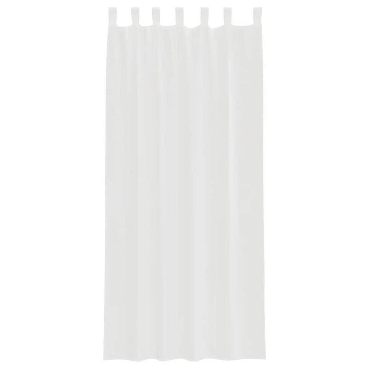 VIDAXL Rideaux en voile avec passe-tringles 2 pcs blanc