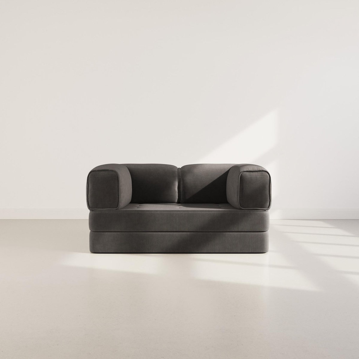 LISA DESIGN Poppy - canapé 3 places convertible en velours côtelé