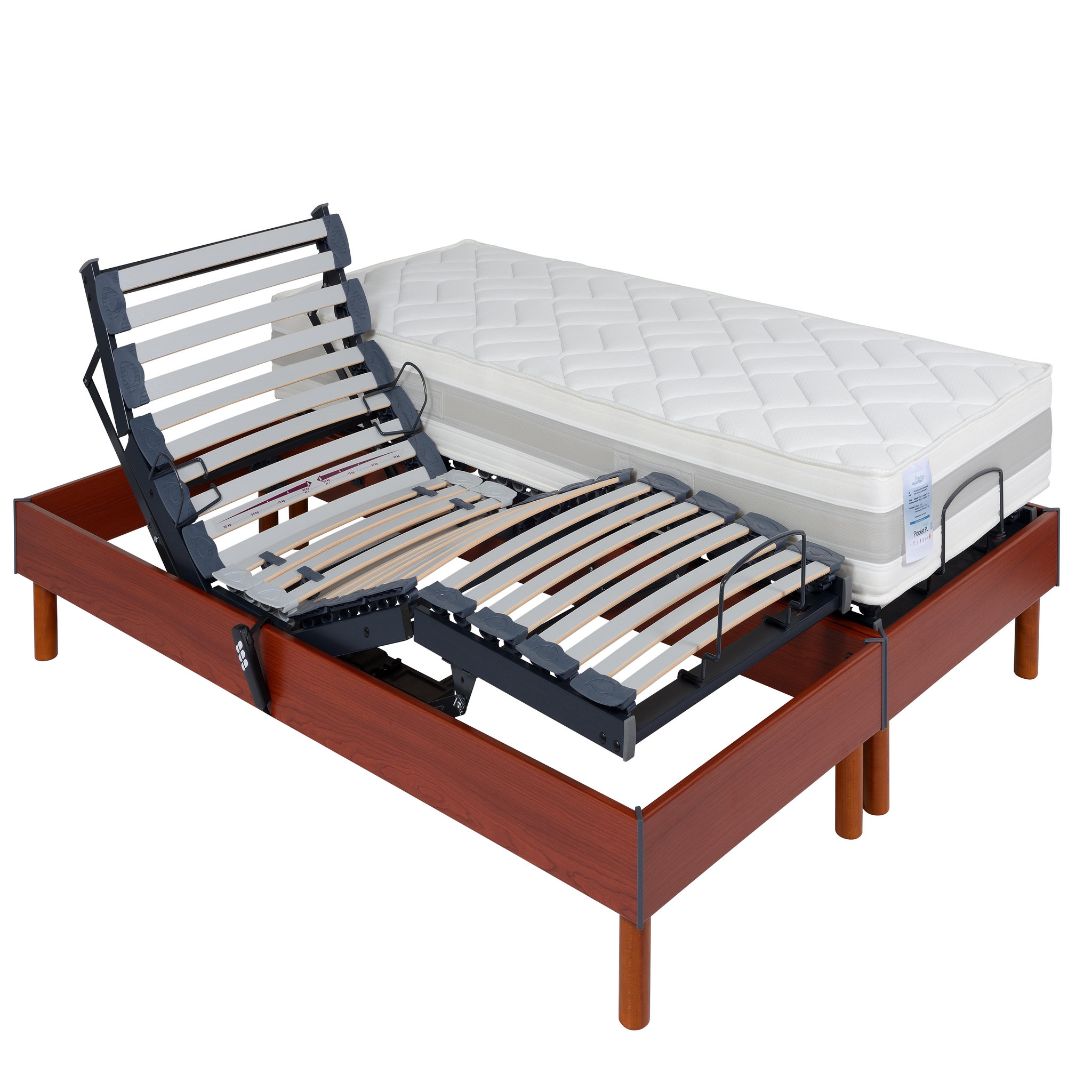 Voir la diapositive 3 : PRESTIGE Collection Lit relaxation électrique TPR mousse polyuréthane 25 kg/m3 - H21cm -160x200 cm ORTHOFLEX