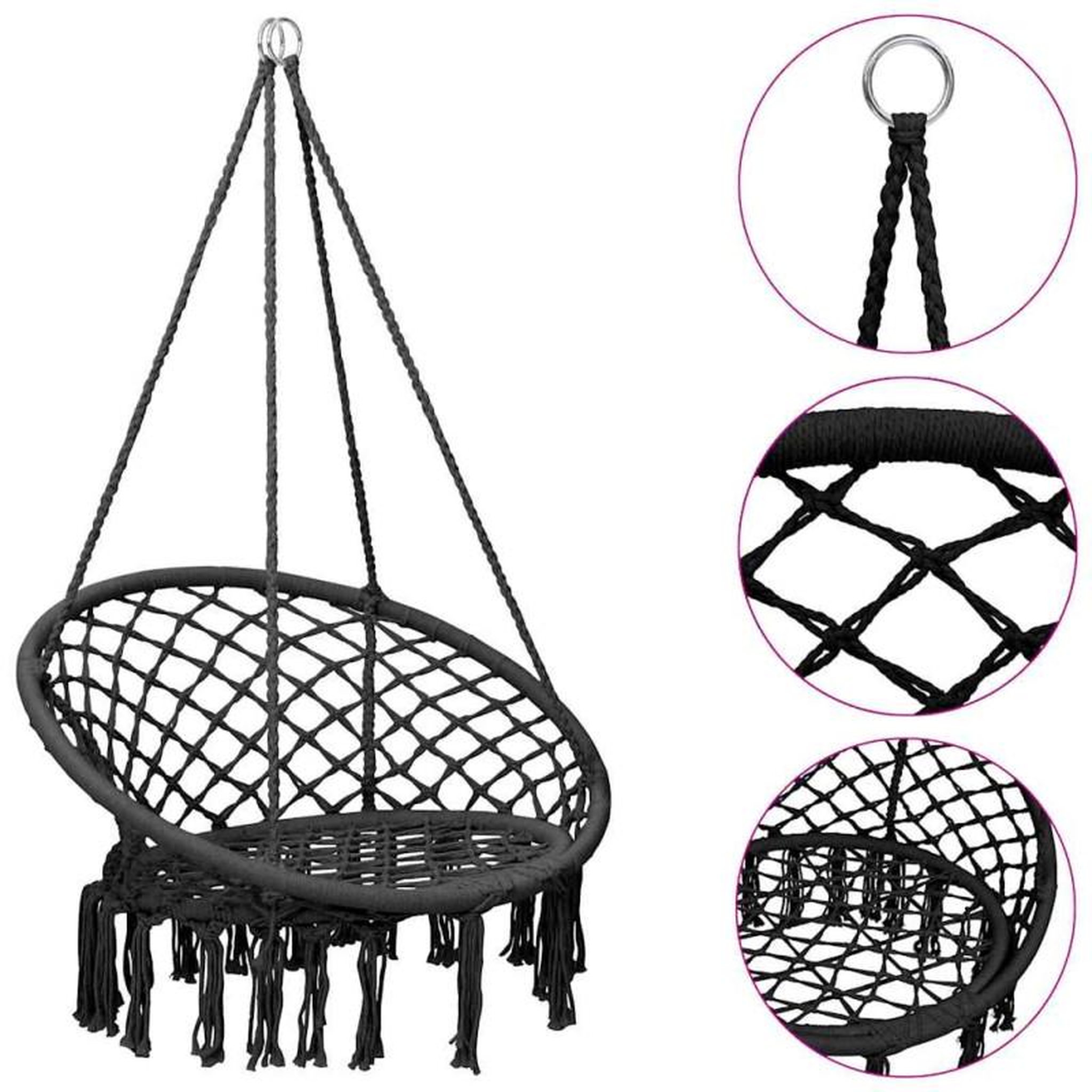 Voir la diapositive 1 : VIDAXL Chaise à bascule en hamac 80 cm Anthracite