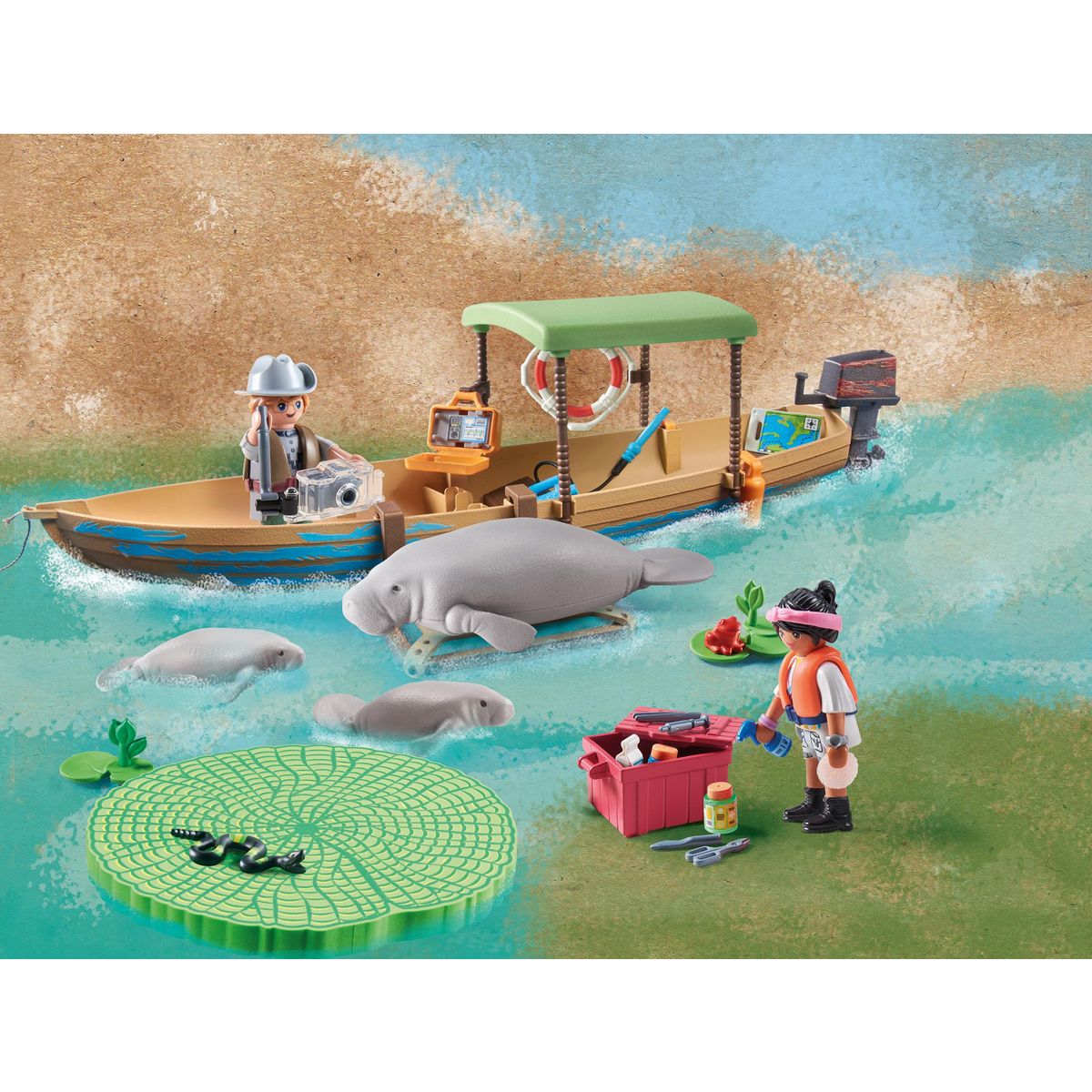 PLAYMOBIL 71010 - Pirogue et lamantins Wiltopia
