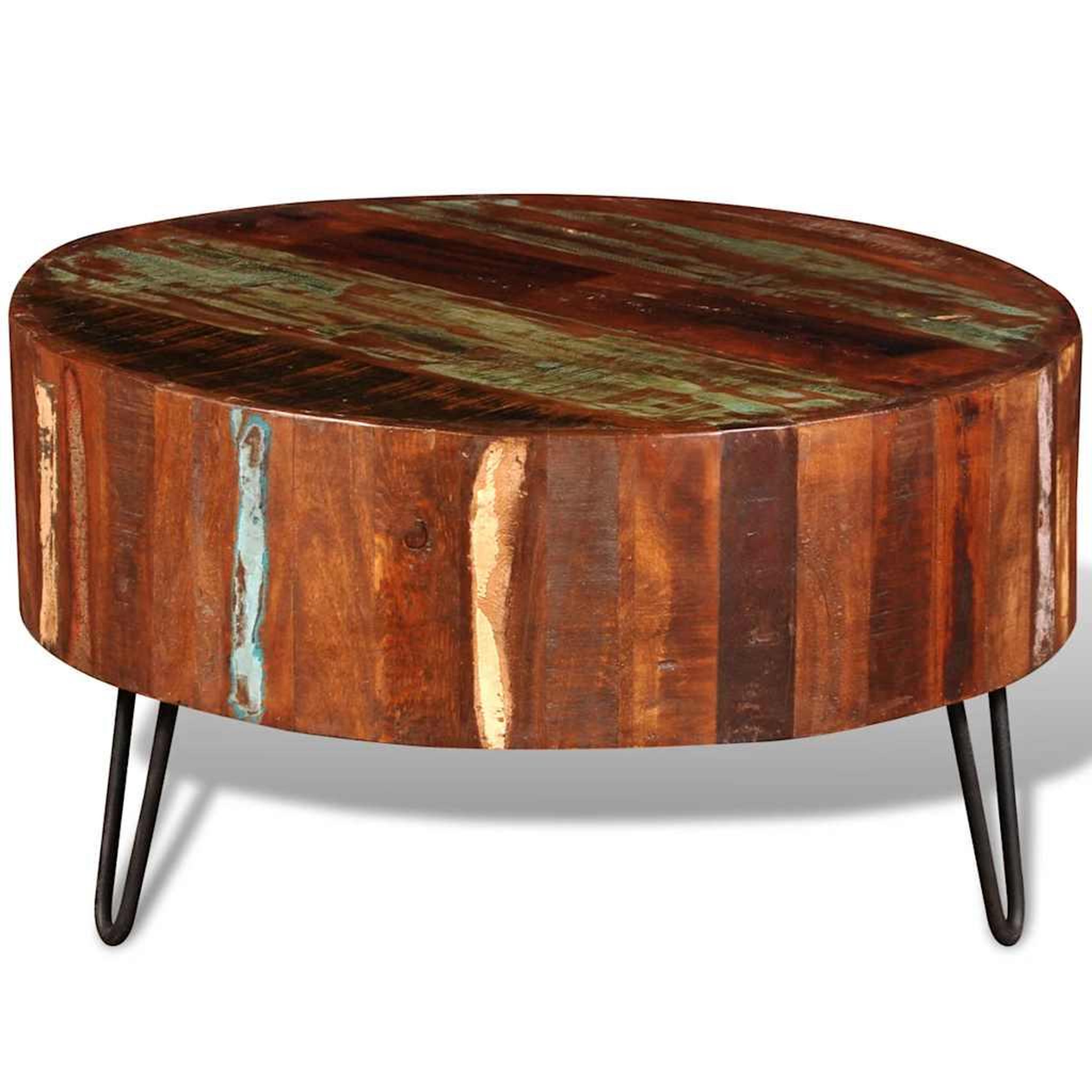 Voir la diapositive 5 : VIDAXL Table basse ronde Bois massif de recuperation