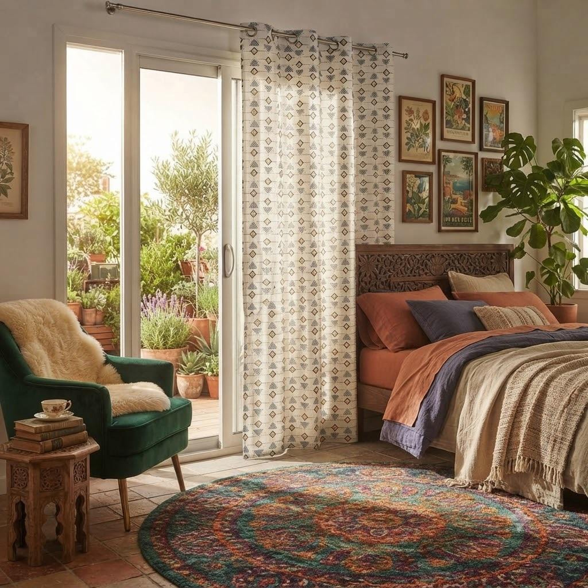 Voir la diapositive 5 : Eden Rideau a oeillets geometrique letike