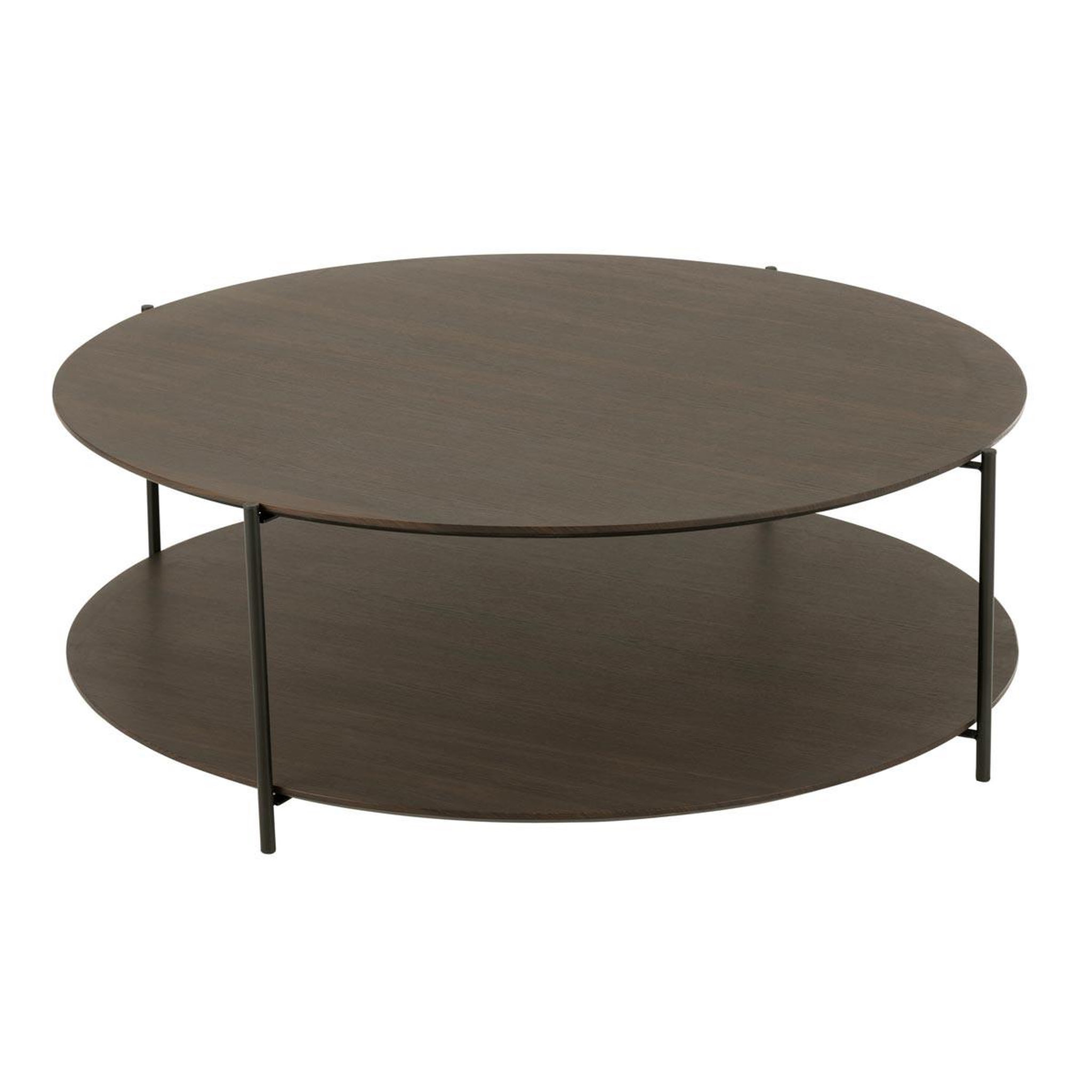 J-LINE Table basse design  rodolfo  113cm marron foncé