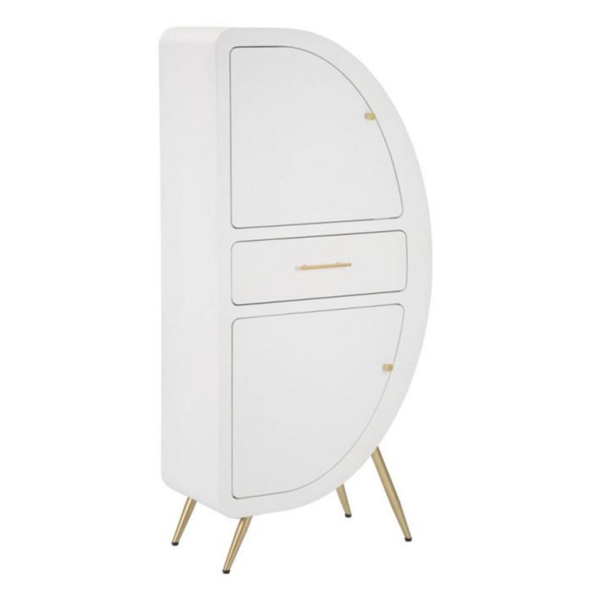 Paris Prix Armoire 2 Portes Design  Venus  133cm Blanc & Or