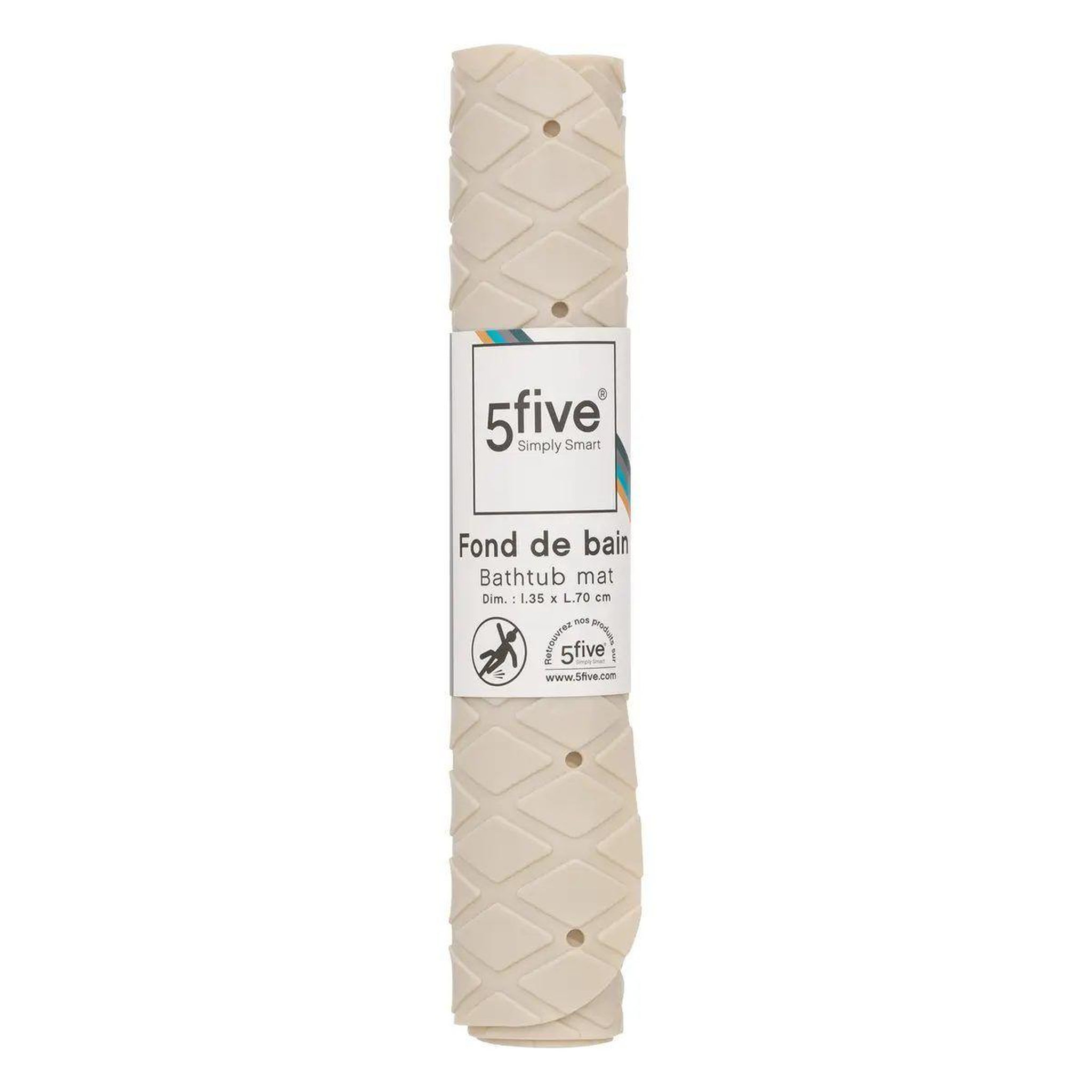 Voir la diapositive 4 : FIVE Fond de Bain PVC  Diamond  35x70cm Beige Lin