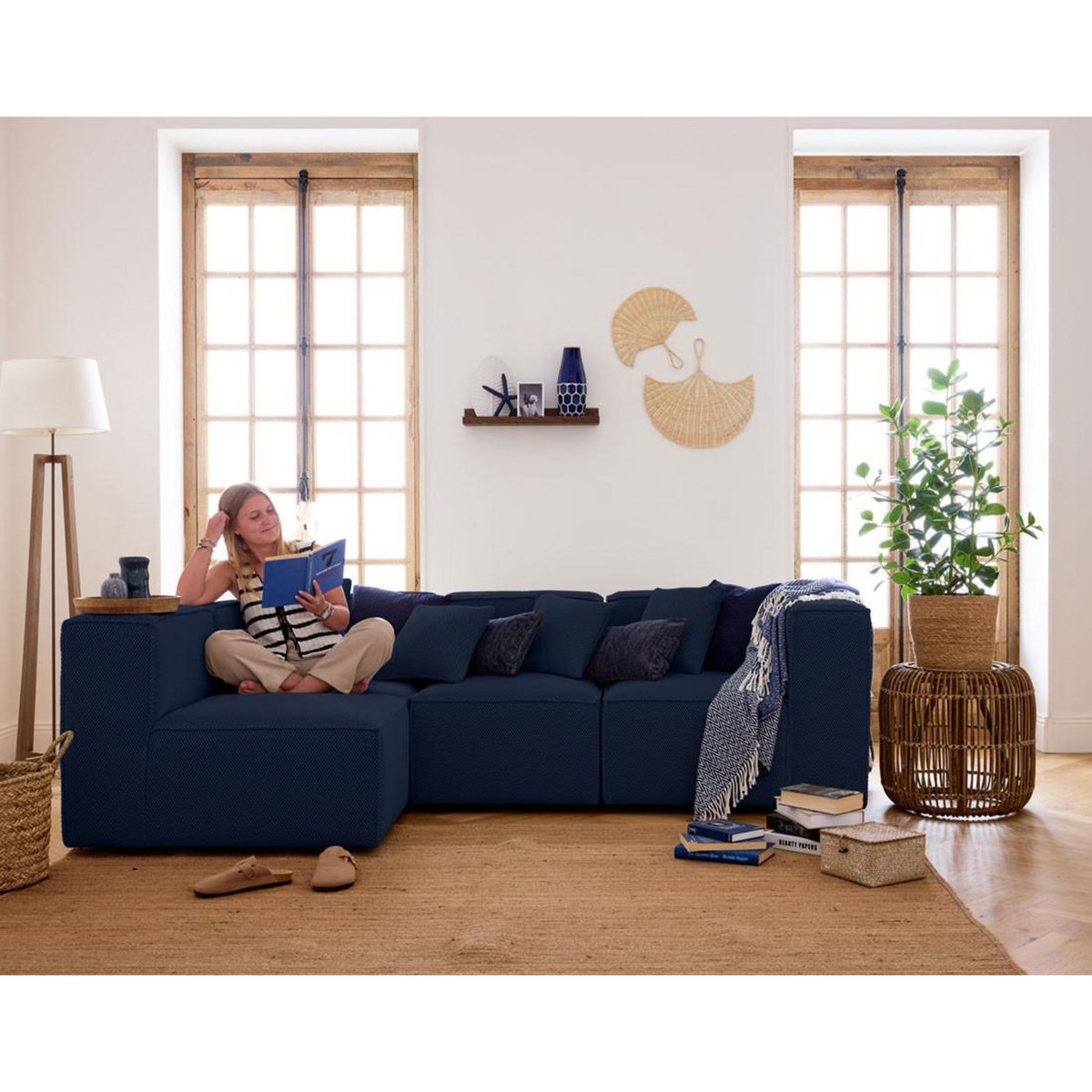 LISA DESIGN Arty - module d'assise droit - en tissu mailles 3d