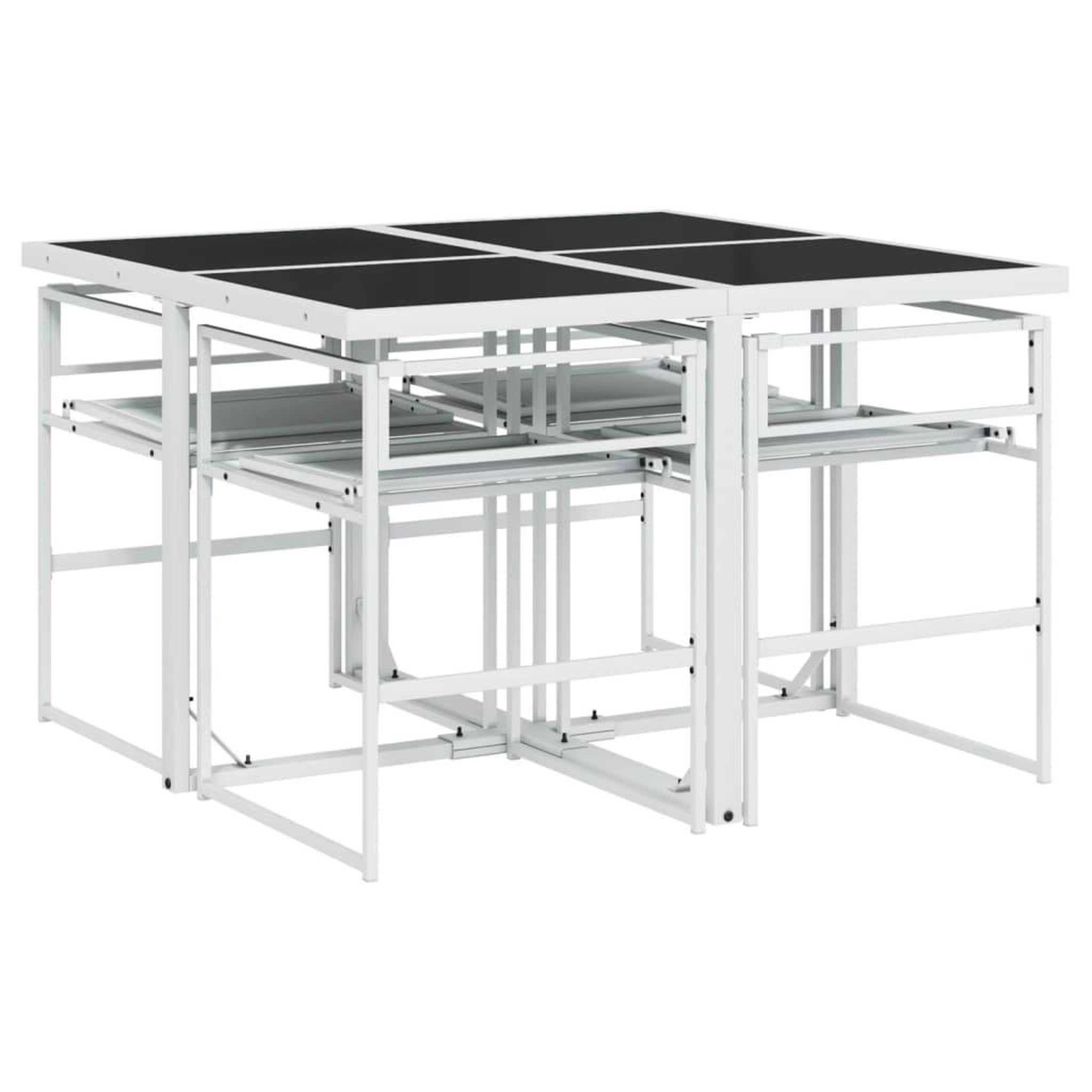 Voir la diapositive 5 : VIDAXL Ensemble a manger de jardin avec coussins 5 pcs blanc textilene