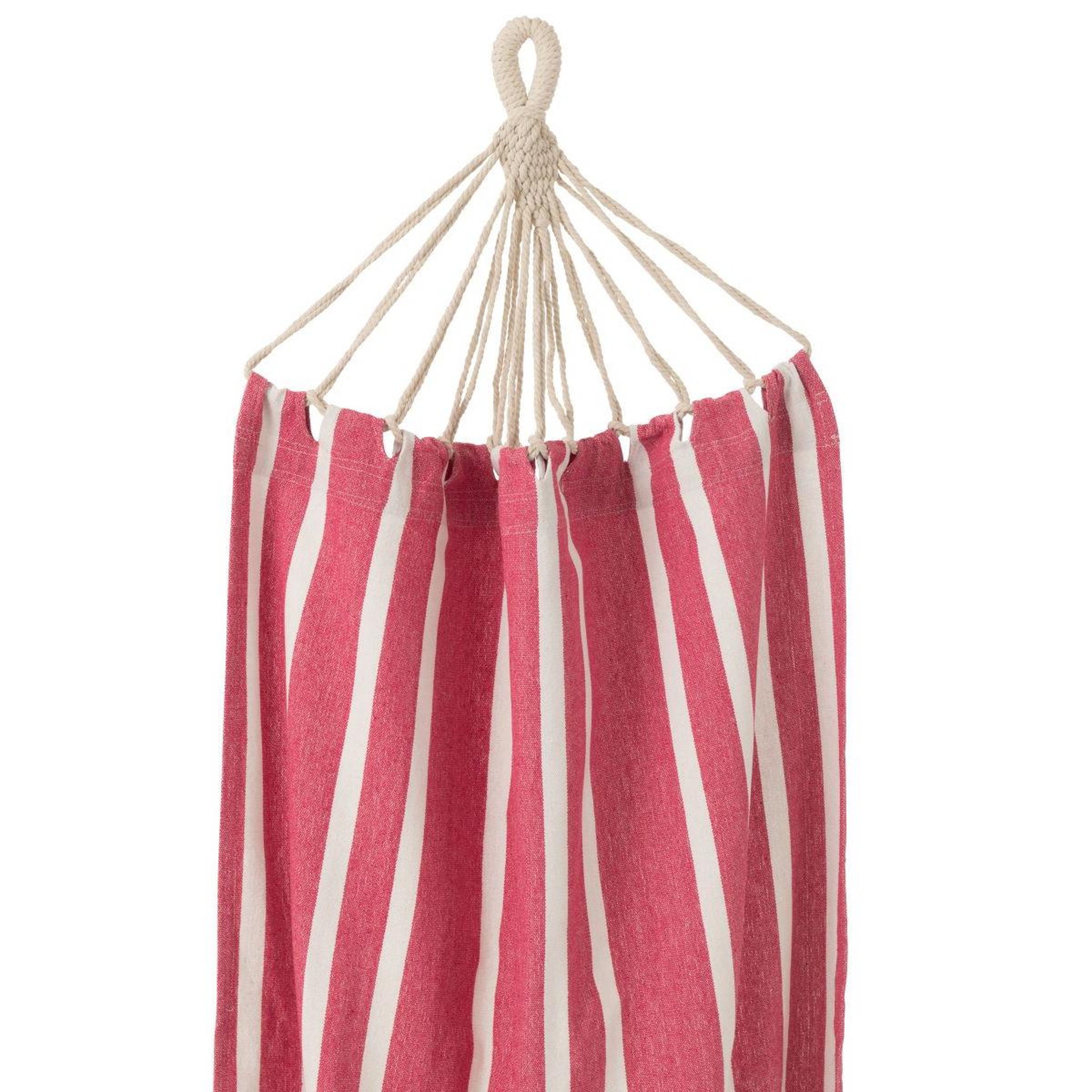 Voir la diapositive 2 : J-LINE Hamac en tissu  petites rayures  200cm rose