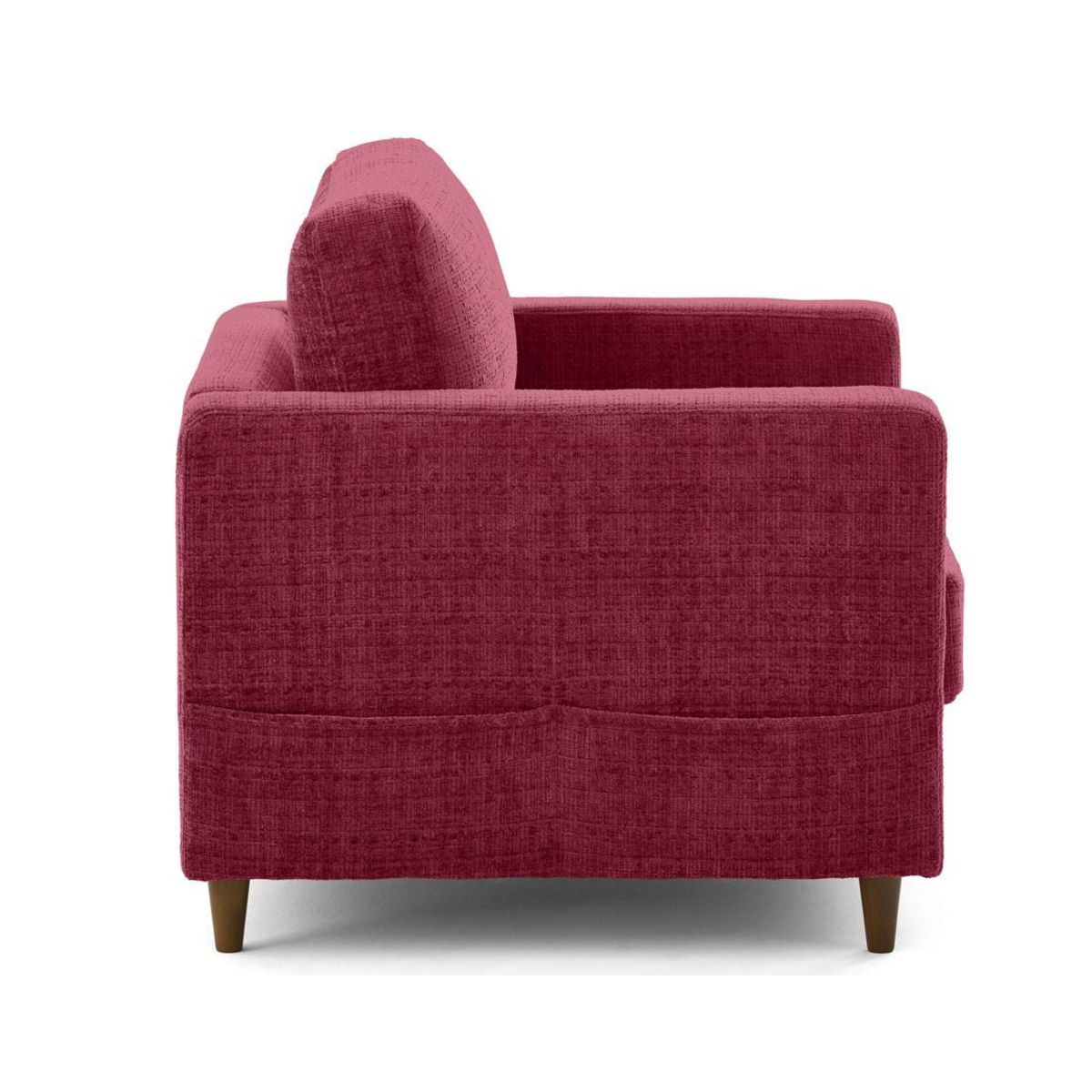 LISA DESIGN Anna - fauteuil avec poche en velours texturé - pieds en bois