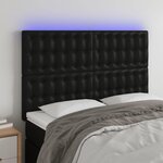 VIDAXL Tete de lit a LED Noir 144x5x118/128 cm Similicuir