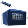 Voir la diapositive 2 : OUTSUNNY Tonnelle barnum tente de réception pliante 3 x 3 x 2,55 m avec fenêtres + sac de transport bleu