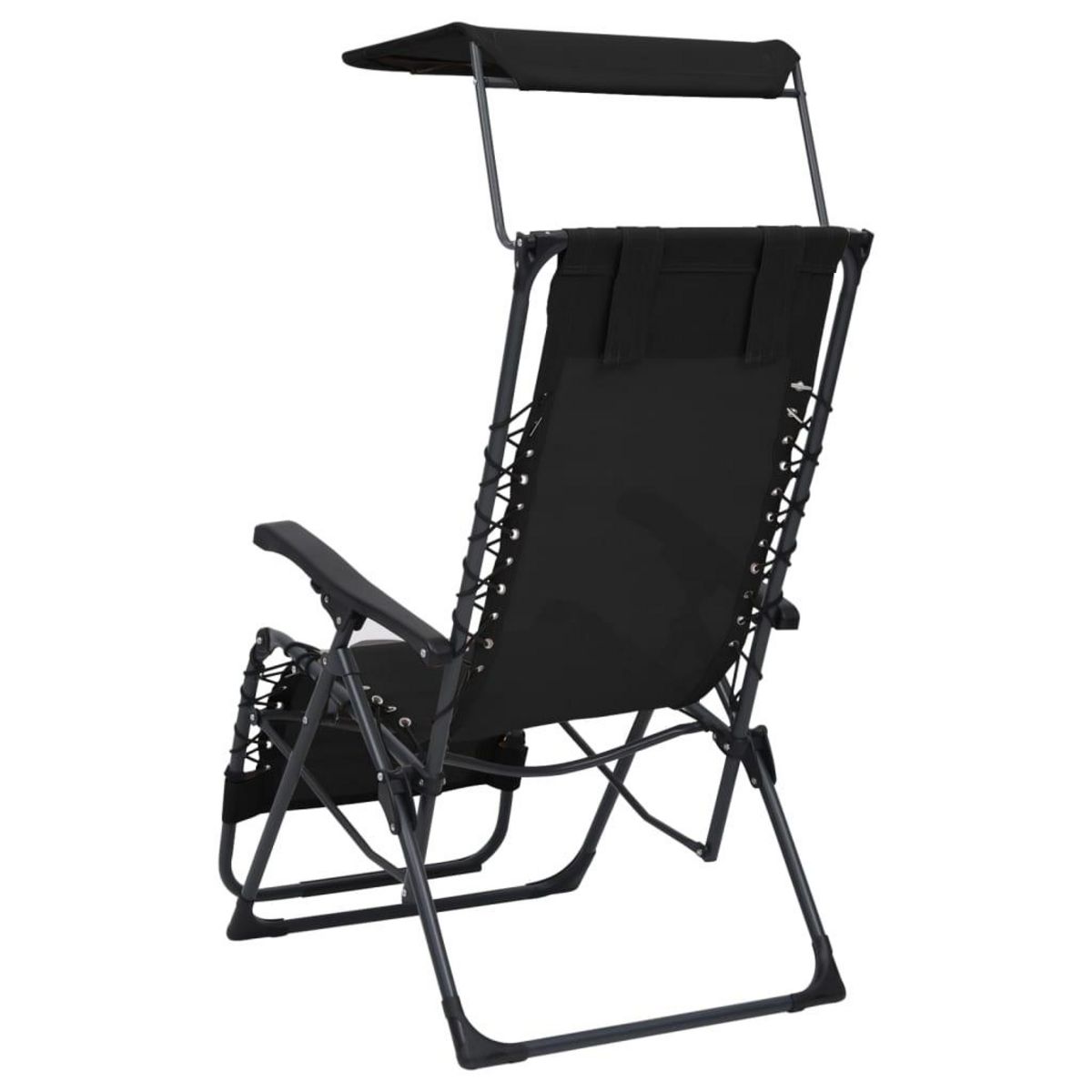 VIDAXL Chaise pliable de terrasse Textilene Noir