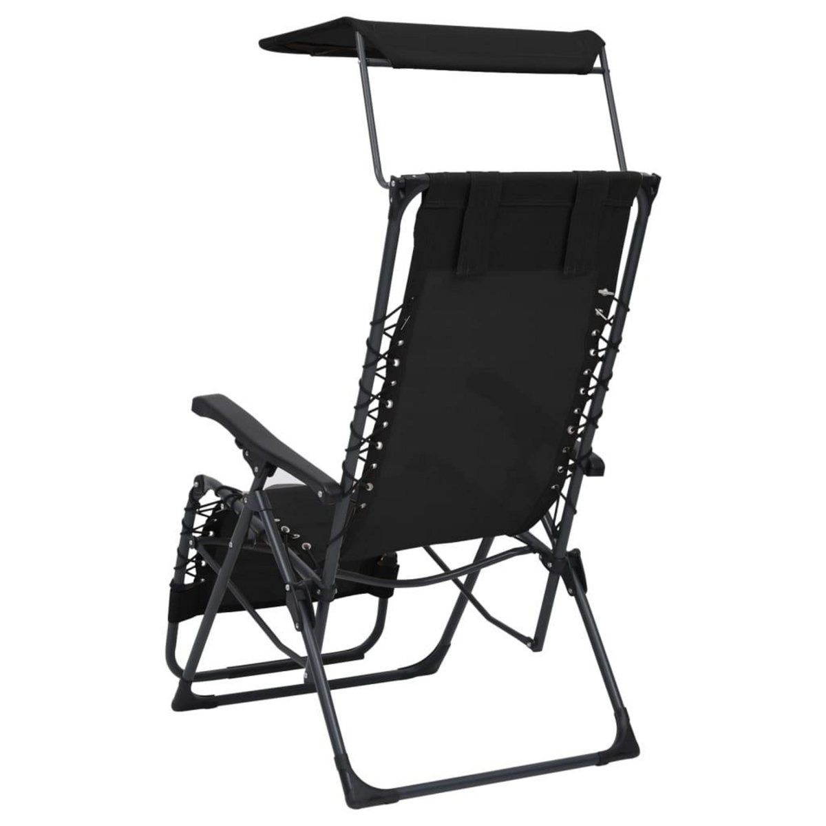 VIDAXL Chaise pliable de terrasse Textilene Noir