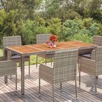 VIDAXL Table de jardin dessus en bois Gris 190x90x75 cm Resine tressee