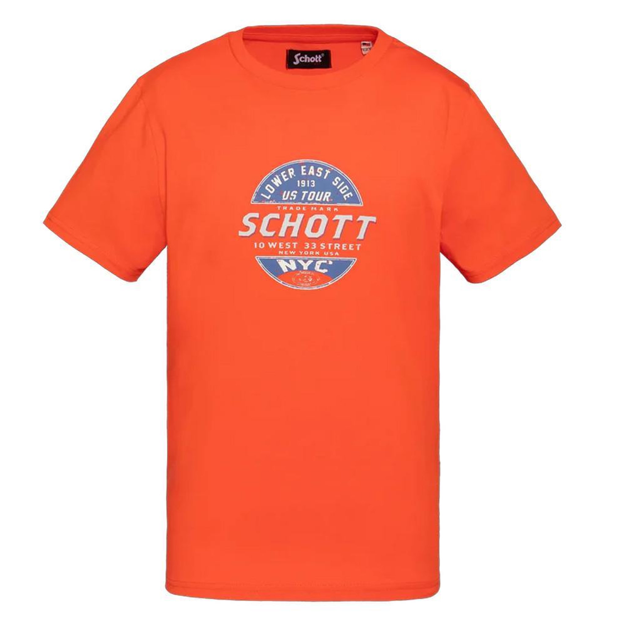 Schott T shirt  Garçon Schott USTOUR. Coloris disponibles : Orange