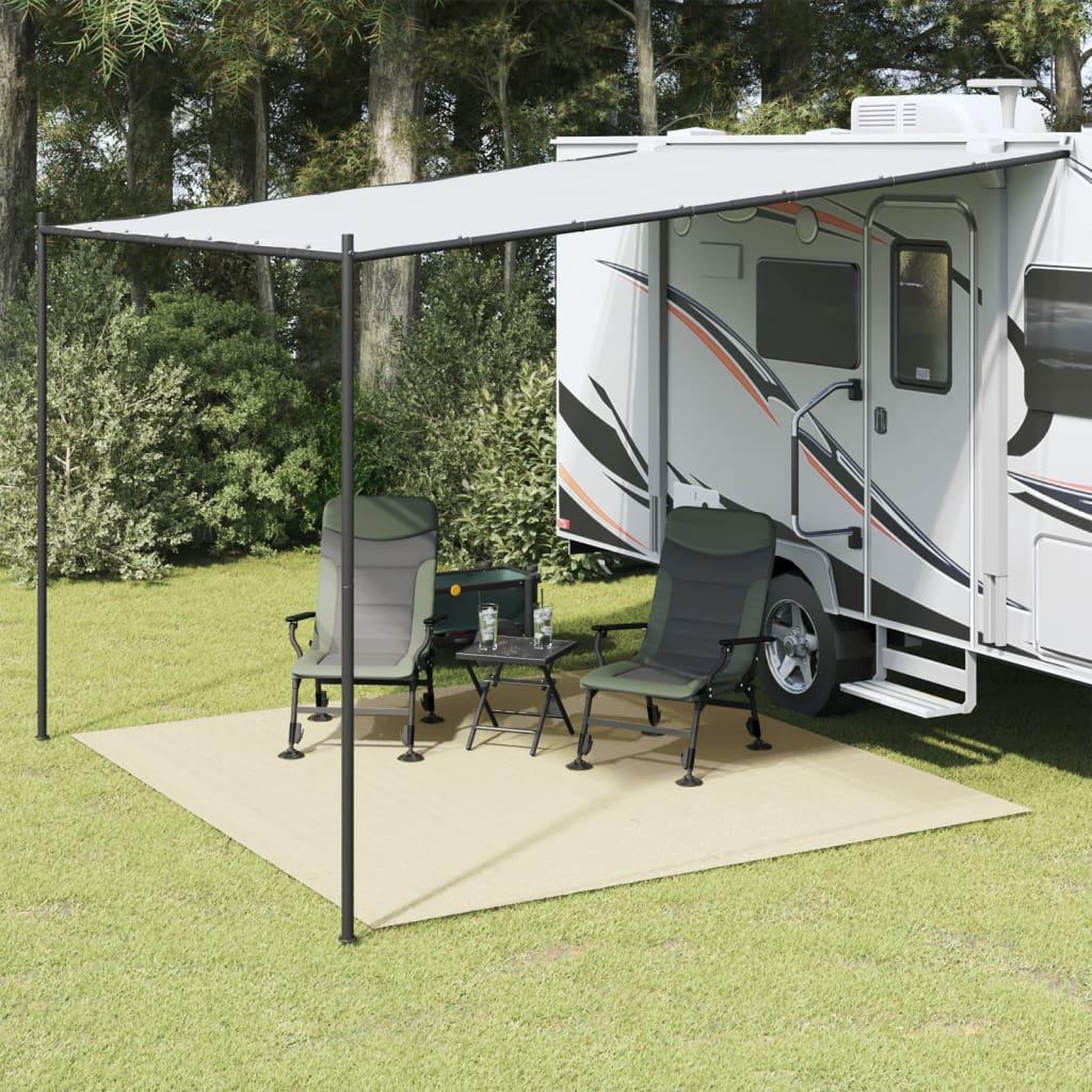 VIDAXL Tapis de tente creme 4x3 m