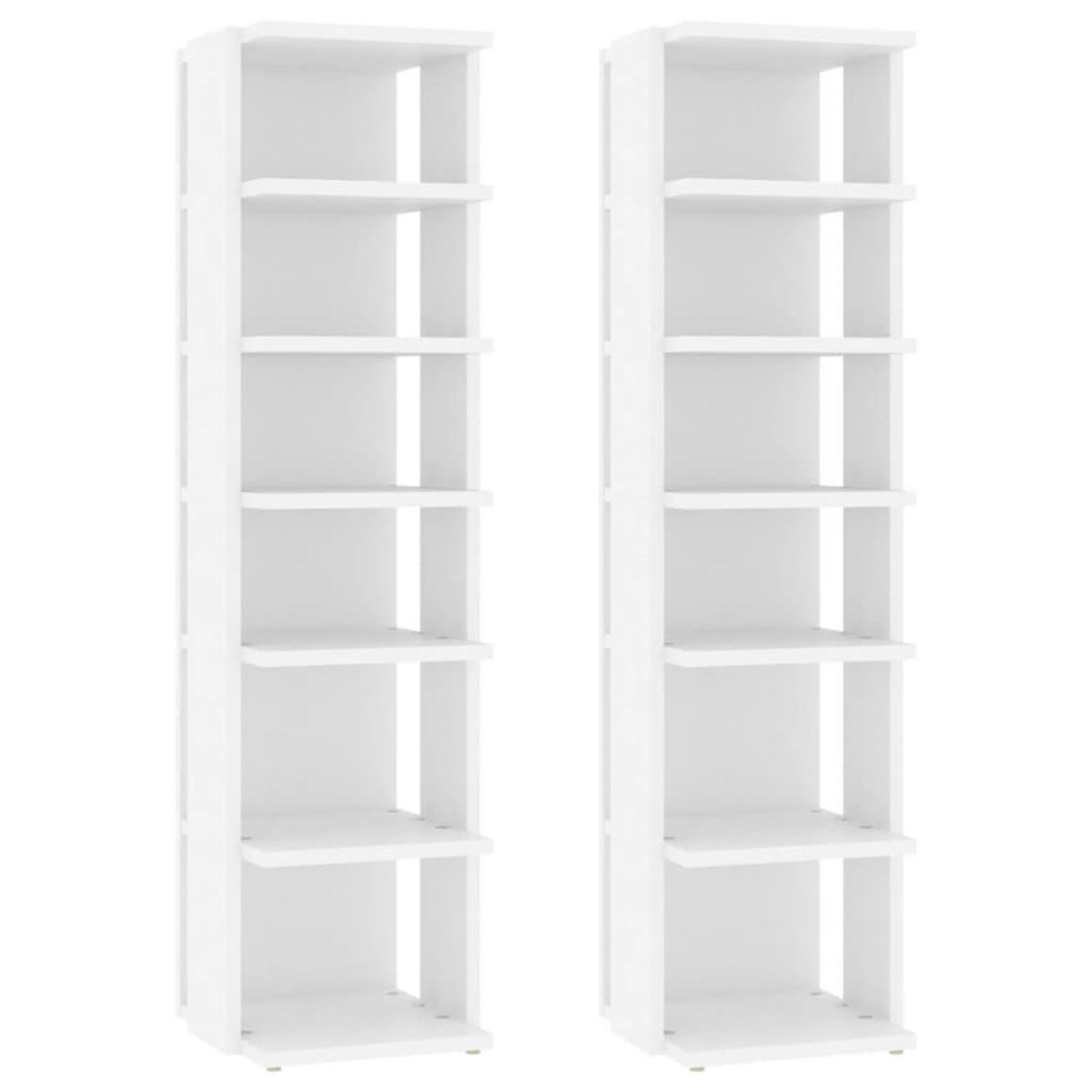 VIDAXL Armoires a chaussures 2 pcs Blanc 27,5x27x102cm bois ingenierie