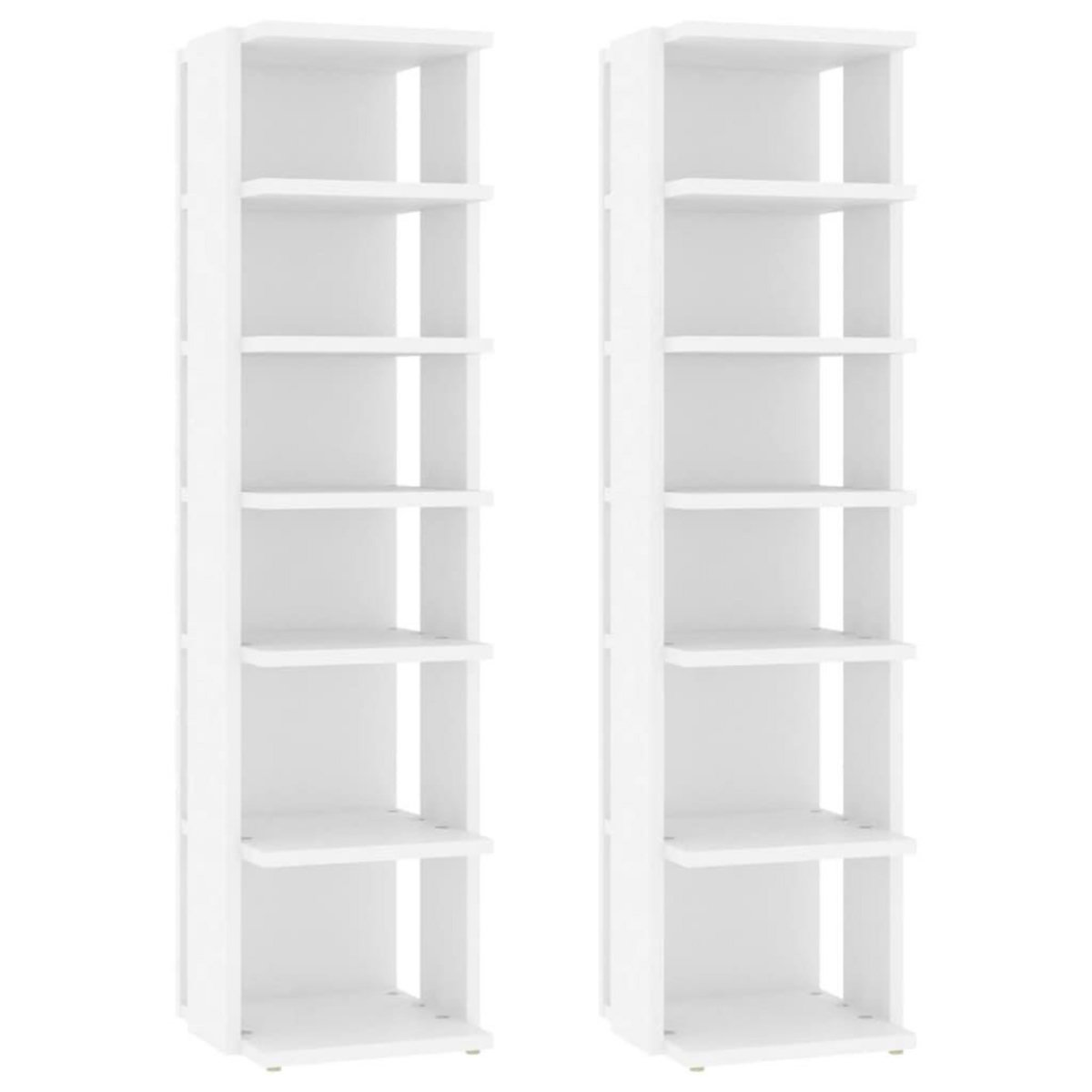 VIDAXL Armoires a chaussures 2 pcs Blanc 27,5x27x102cm bois ingenierie