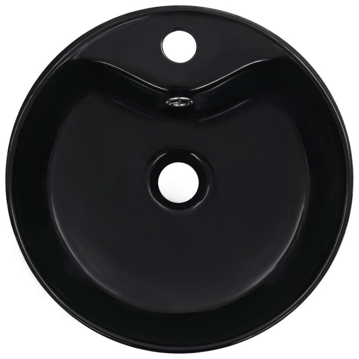 VIDAXL Lavabo avec trop-plein 36x13 cm Ceramique Noir