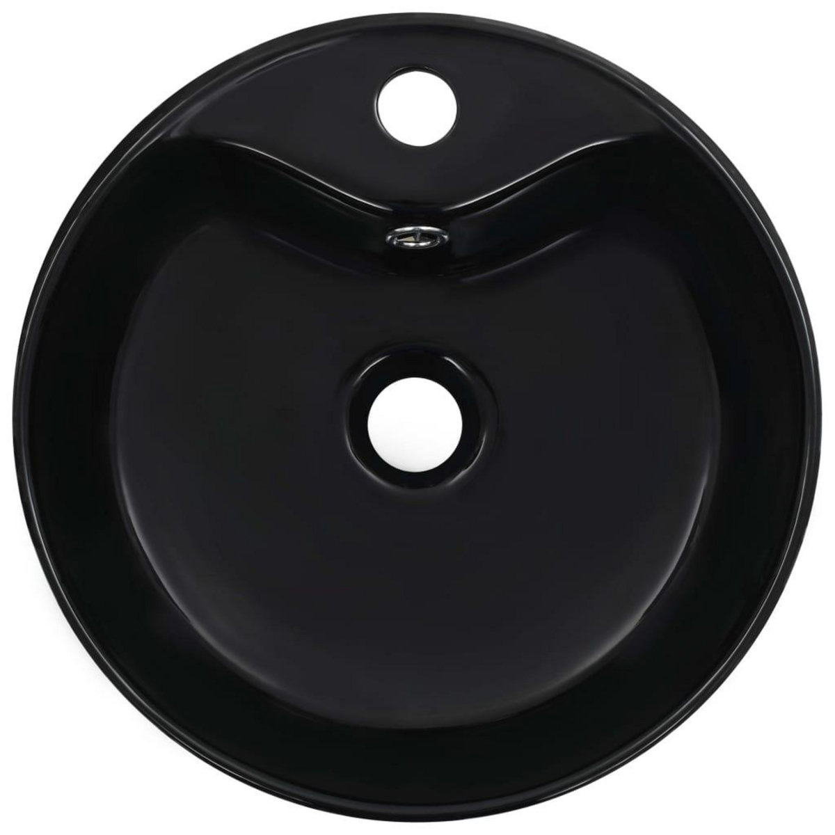 VIDAXL Lavabo avec trop-plein 36x13 cm Ceramique Noir