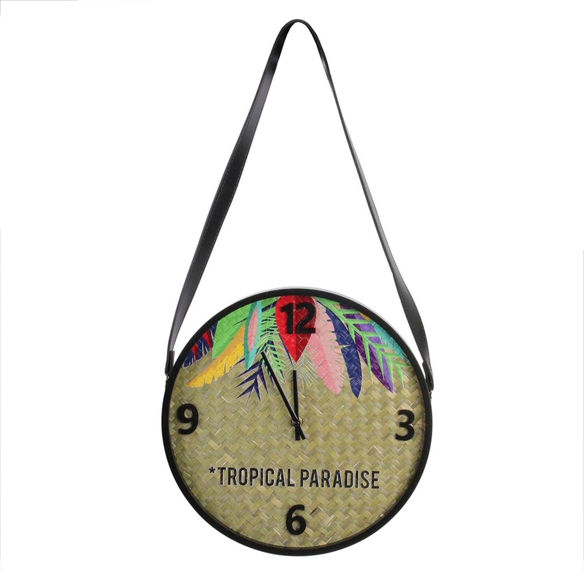 The Home Deco Factory Horloge murale exotic - diam. 30 cm - beige