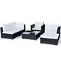 Voir la diapositive 5 : VIDAXL Salon de jardin 6 pcs avec coussins resine tressee noir