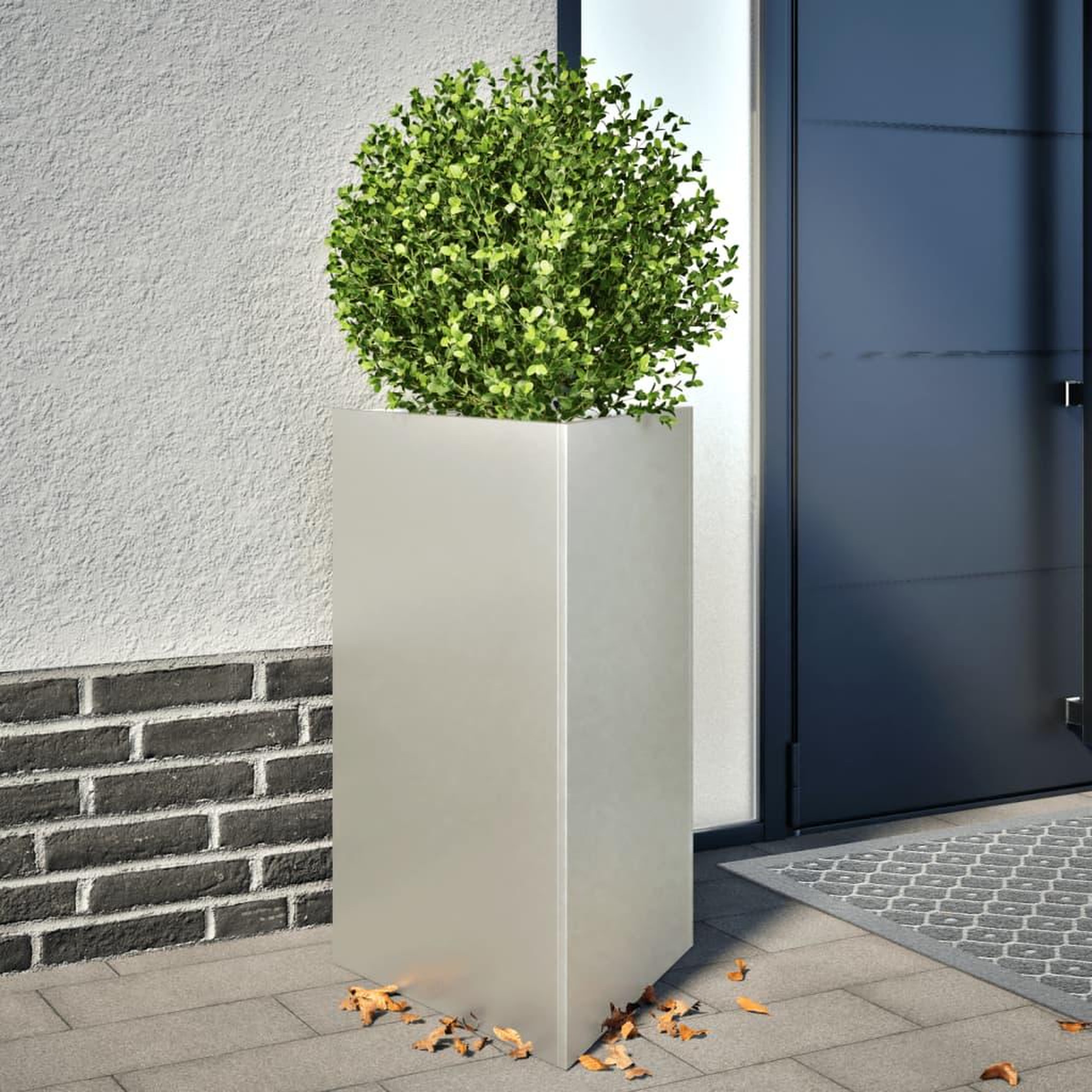 VIDAXL Jardiniere triangulaire 50x43x75 cm acier inoxydable