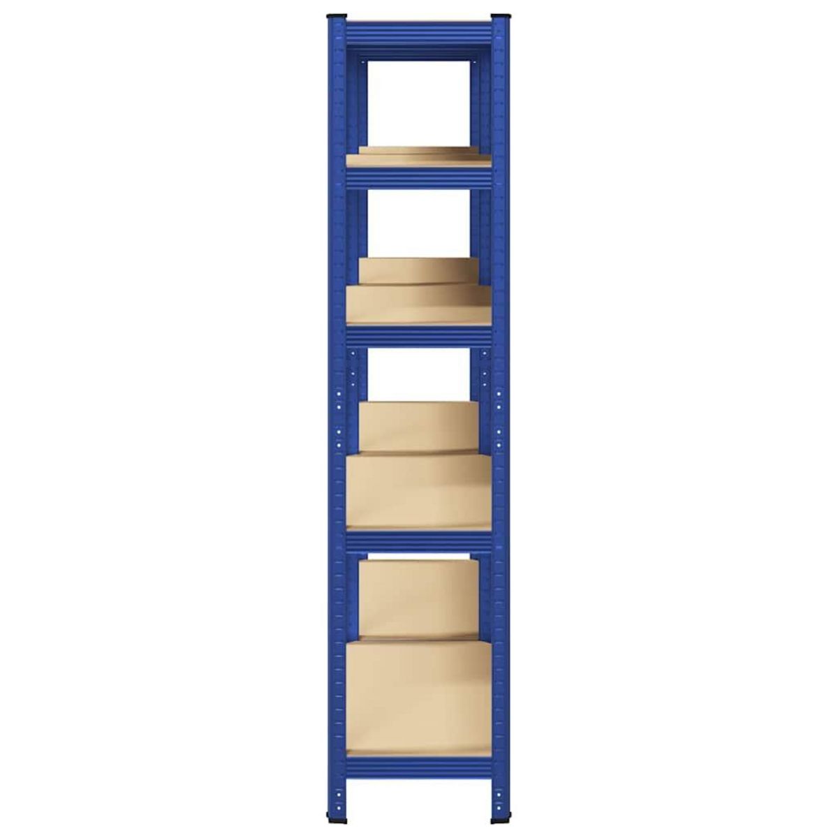 VIDAXL Etageres de rangement a 5 niveaux 2 pcs Bleu Acier et bois