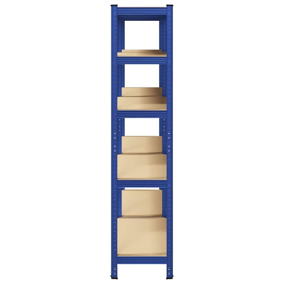 VIDAXL Etageres de rangement a 5 niveaux 2 pcs Bleu Acier et bois