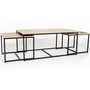 Voir la diapositive 1 : ID MARKET Lot de 3 tables basses gigognes DETROIT 113 cm design industriel