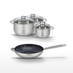 ELO Lot Poêle 32cm et 3 Faitouts 16/20/24cm Elo Profi Therm Platinum