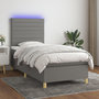 Voir la diapositive 1 : VIDAXL Sommier a lattes de lit et matelas et LED Gris fonce 80x200cm