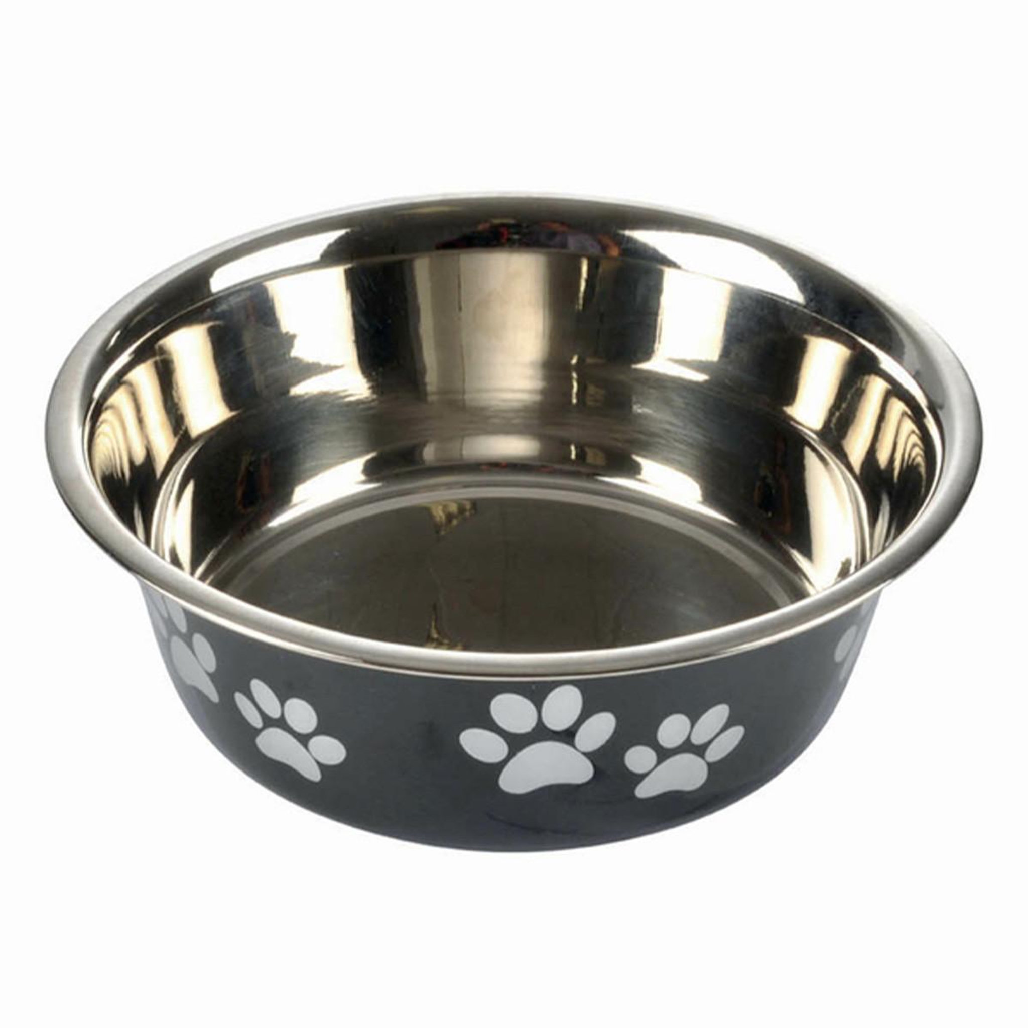 LOVE STORY Gamelle pour chien & chat  motifs pattes  21cm noir