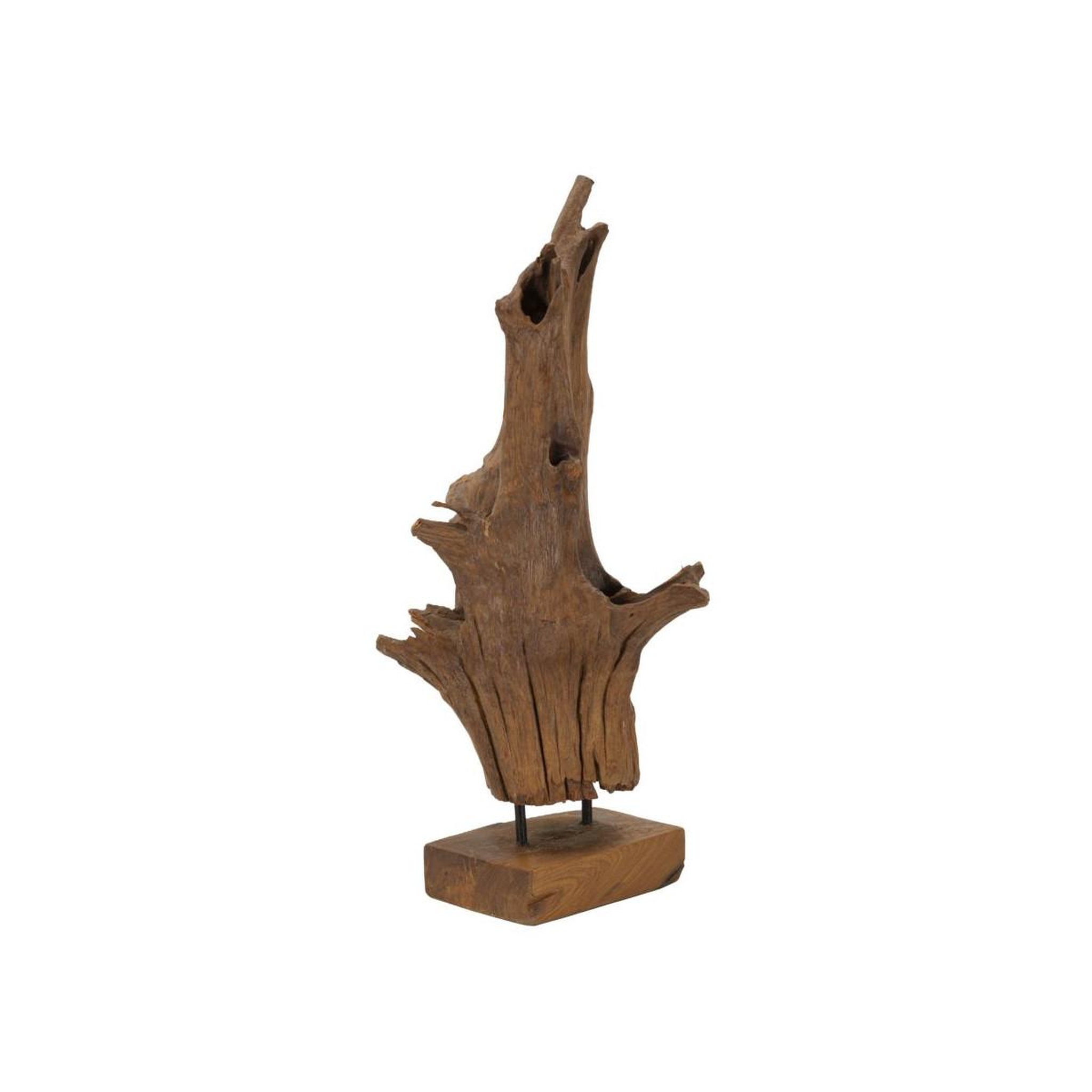 Voir la diapositive 2 : Paris Prix Objet déco tronc d'arbre en teck  akars  64cm naturel