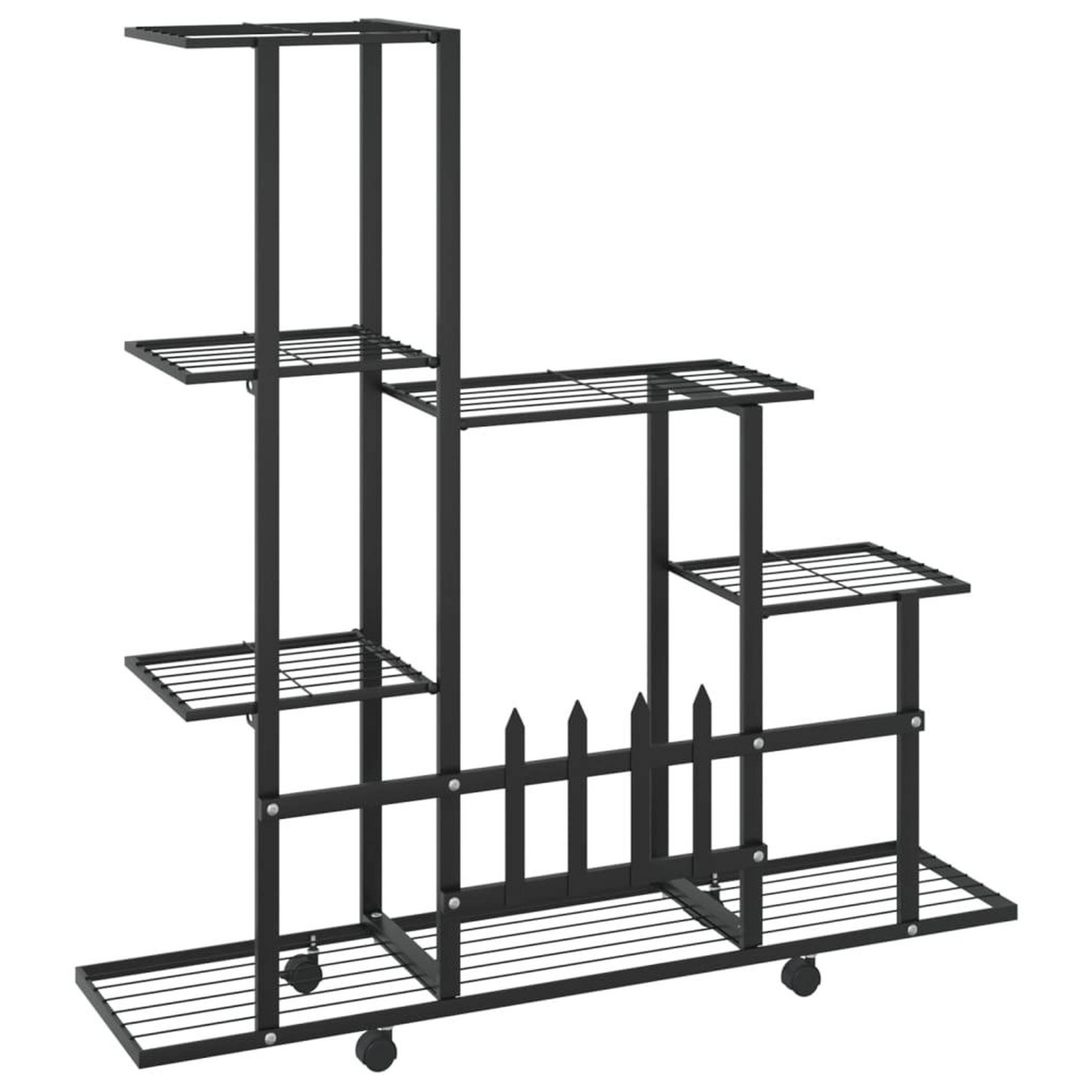 Voir la diapositive 5 : VIDAXL Support pour plantes sur roues 94,5x25x92,5 cm Noir Metal